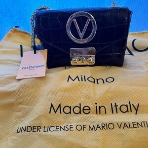 Valentino Croc-Embossed Crossbody Bag